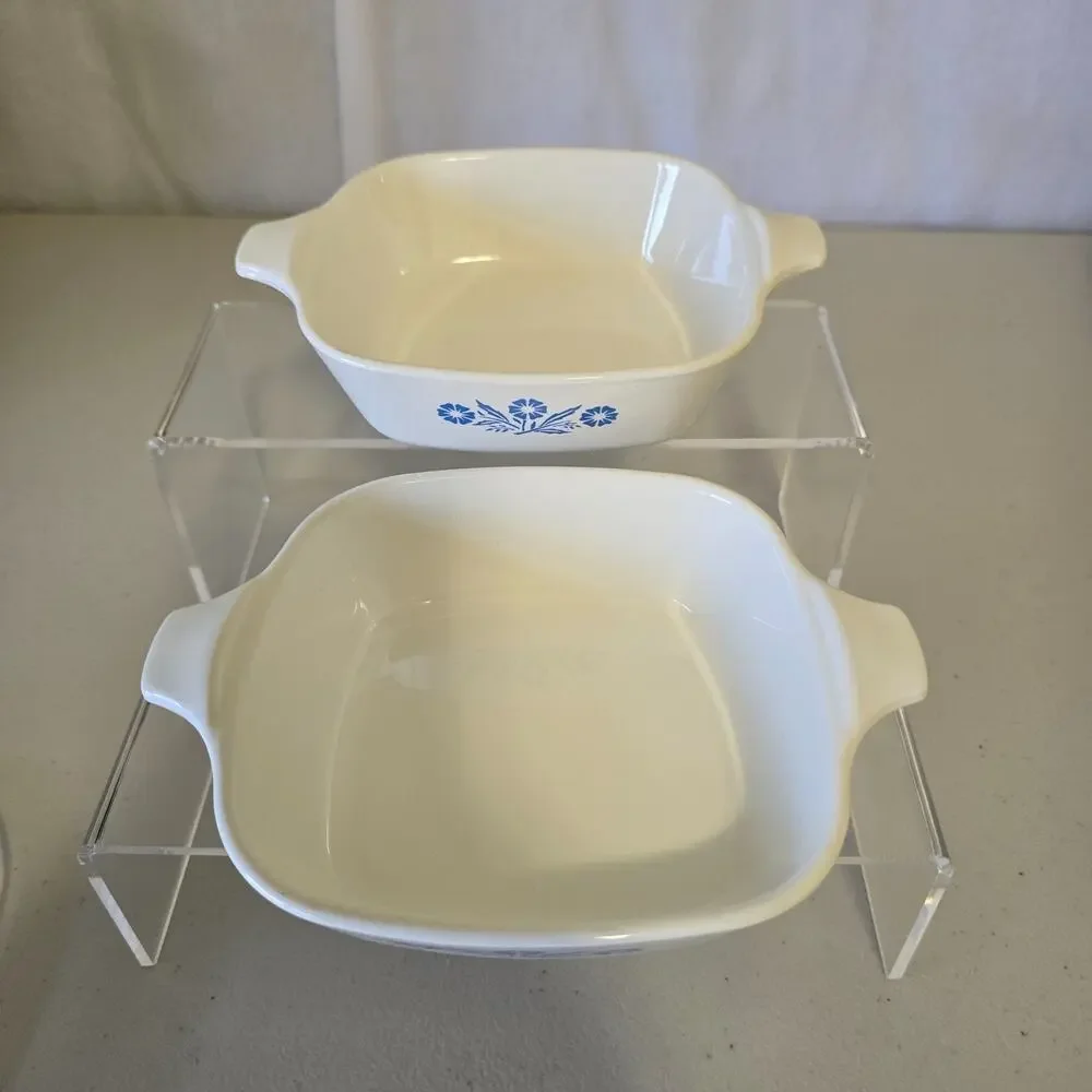 VTG Corning Ware P-41 Petite Pans 2 Blue Cornflower Mini USA Set Of 2